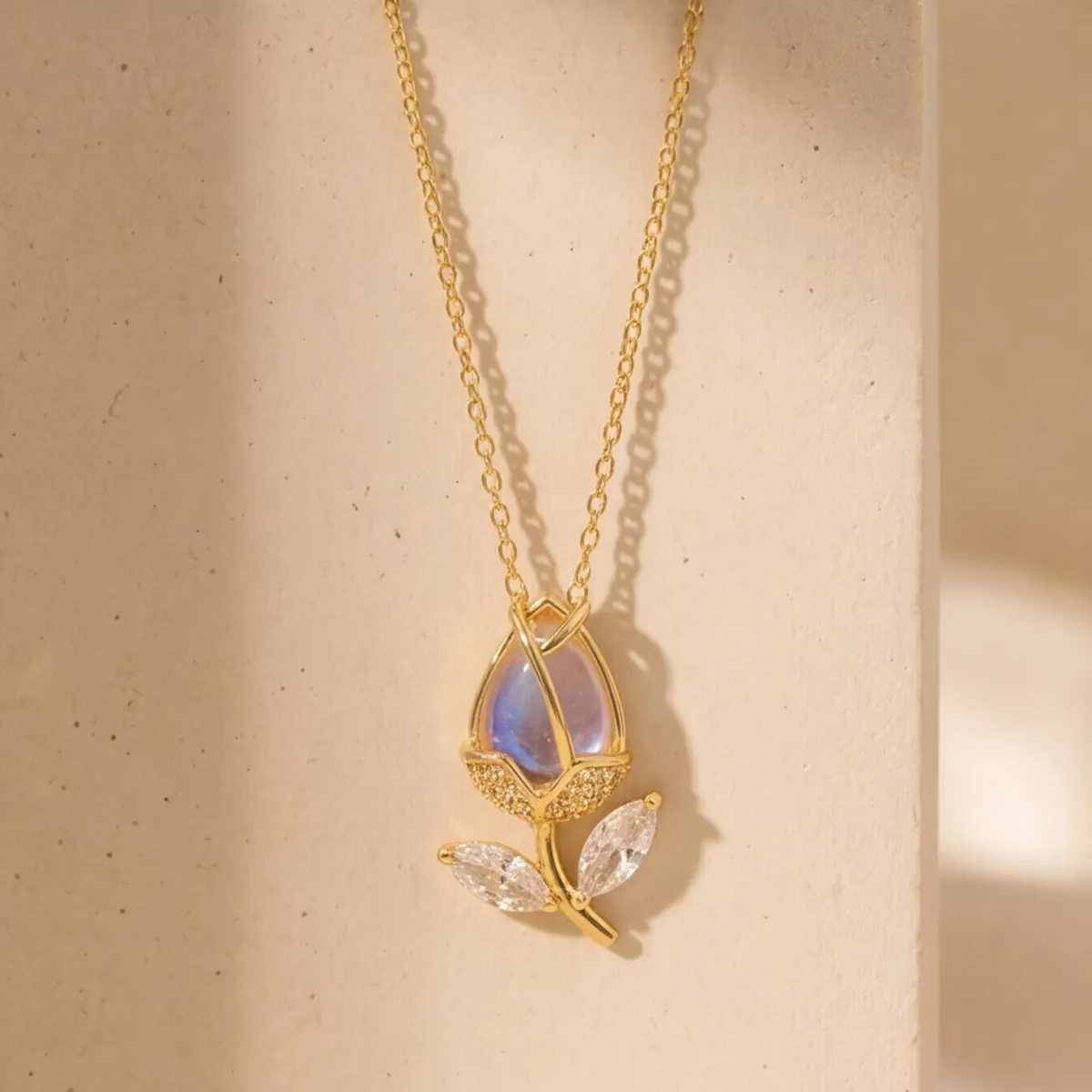 Blumen-Halskette mit Opal – Ansicht 3