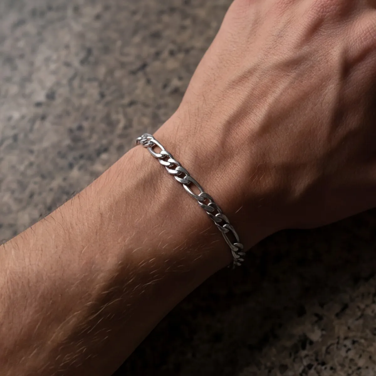 Figaro-Armband, Silber – Ansicht 2