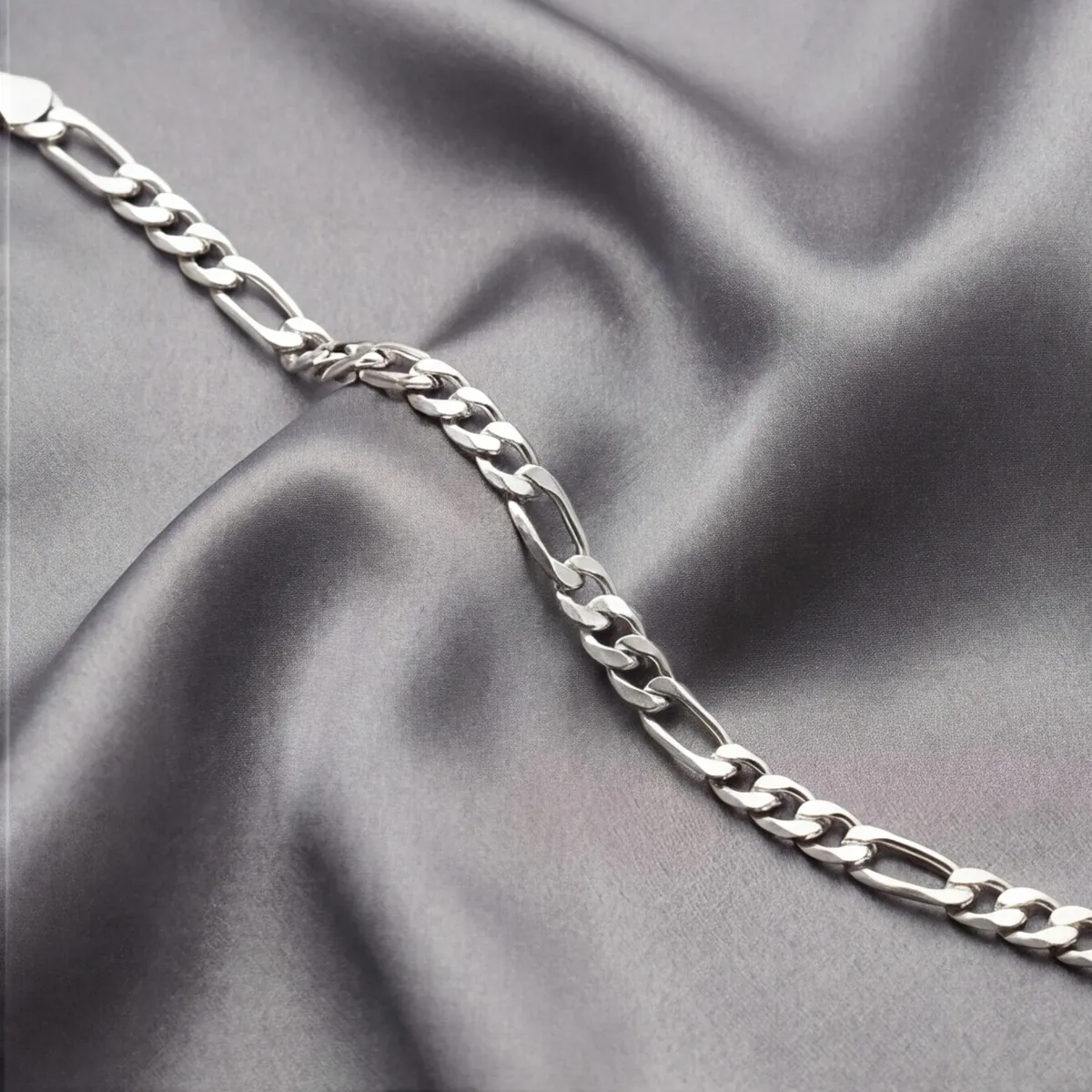 Figaro-Armband, Silber – Ansicht 1