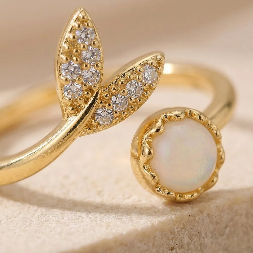 Opal-Blatt-Ring – Ansicht 1